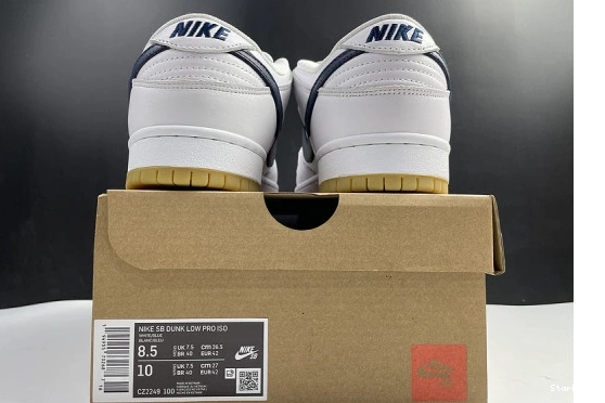 Navy Orange Nike Low SB White CZ2249-100 Dunk Label 1004